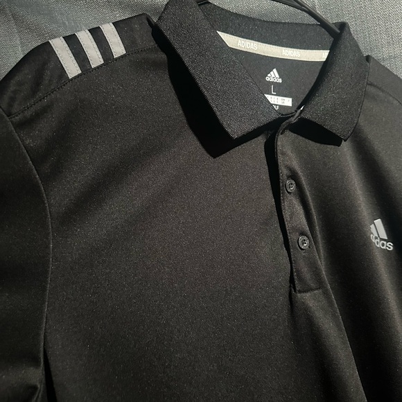 Adidas Black Golf Polo Shirt Classic Design - Picture 2 of 3